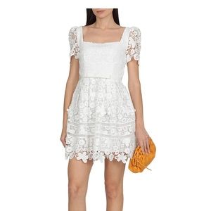 Self-Portrait Lace Square-Neck Mini Dress
